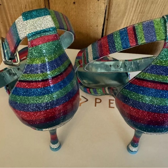 Katy Perry The Melly Glitter Stripe Pop Blue Size 7M Heel Height 3-3.9 inch - Picture 7 of 11